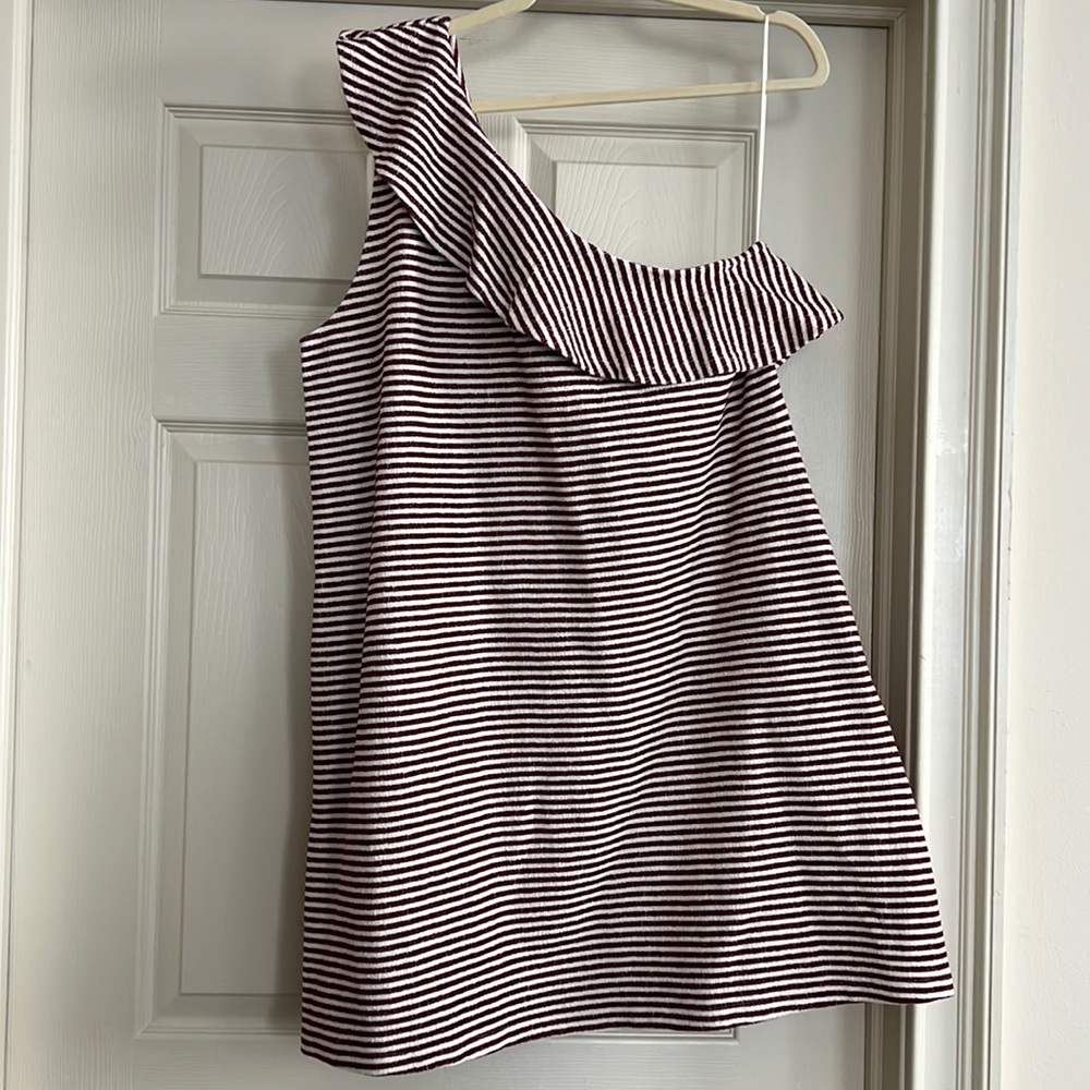 NWT - loft one shoulder above the knee red and white dress - size XL - womens